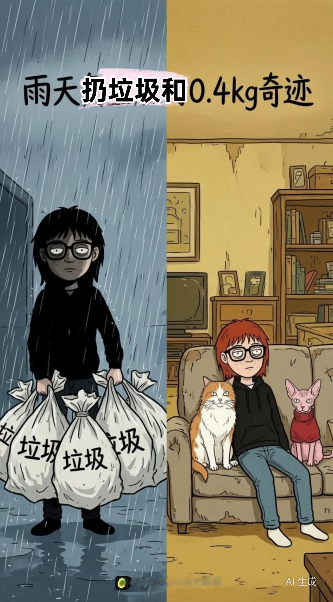 漫画生活碎片治愈系双相情感障碍雨天