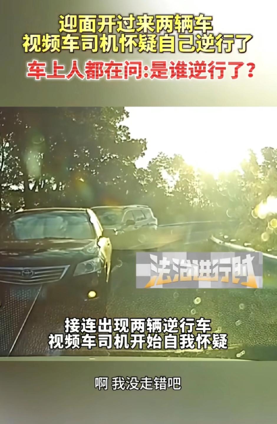 “笑不活了！”迎面开来两辆车，视频车主以为自己逆行了，车上的人也问谁逆行了。
