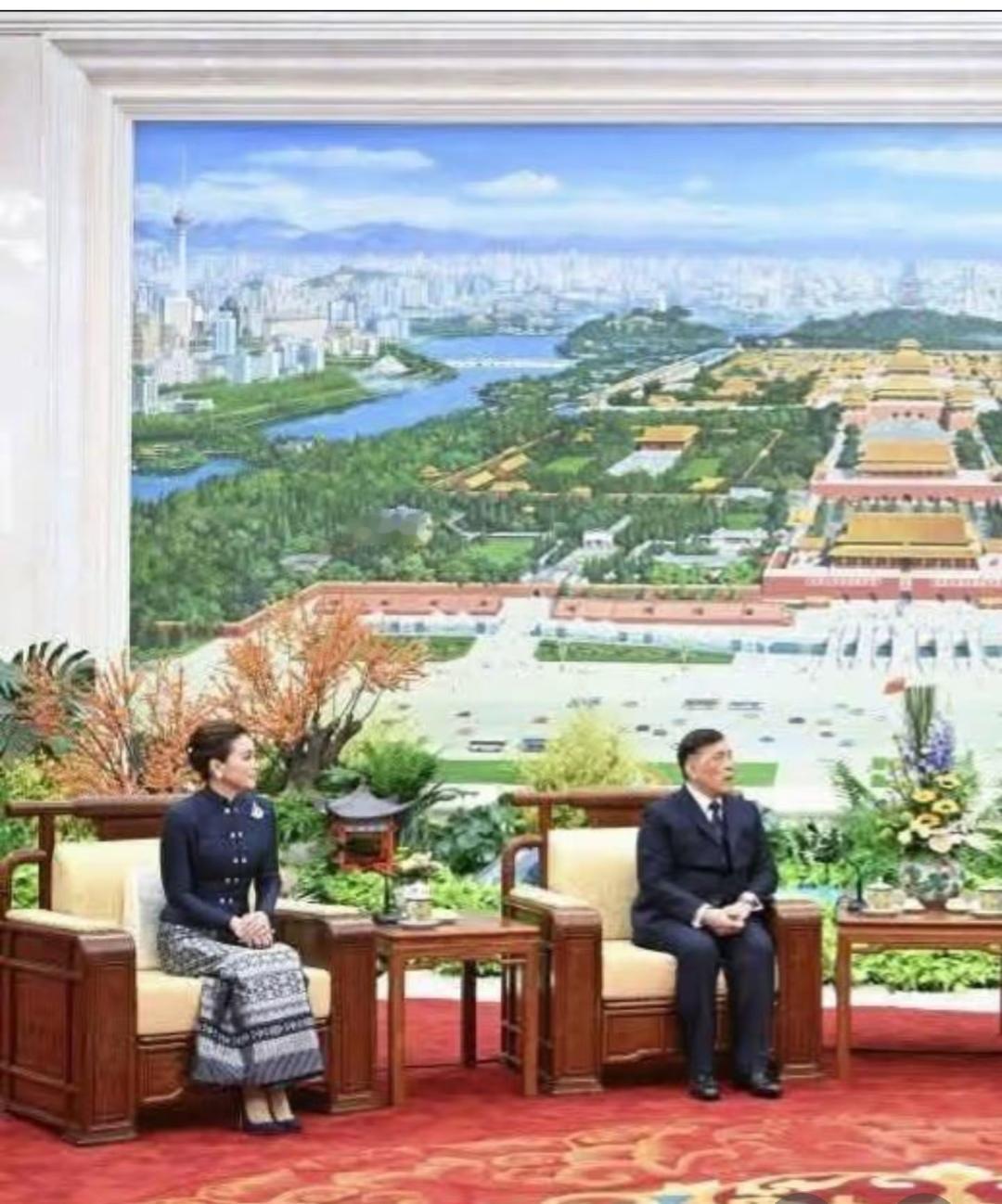 11月14日，泰王和苏提达访华第二天，受到了热情高规格的接待，在人民大会堂检阅了