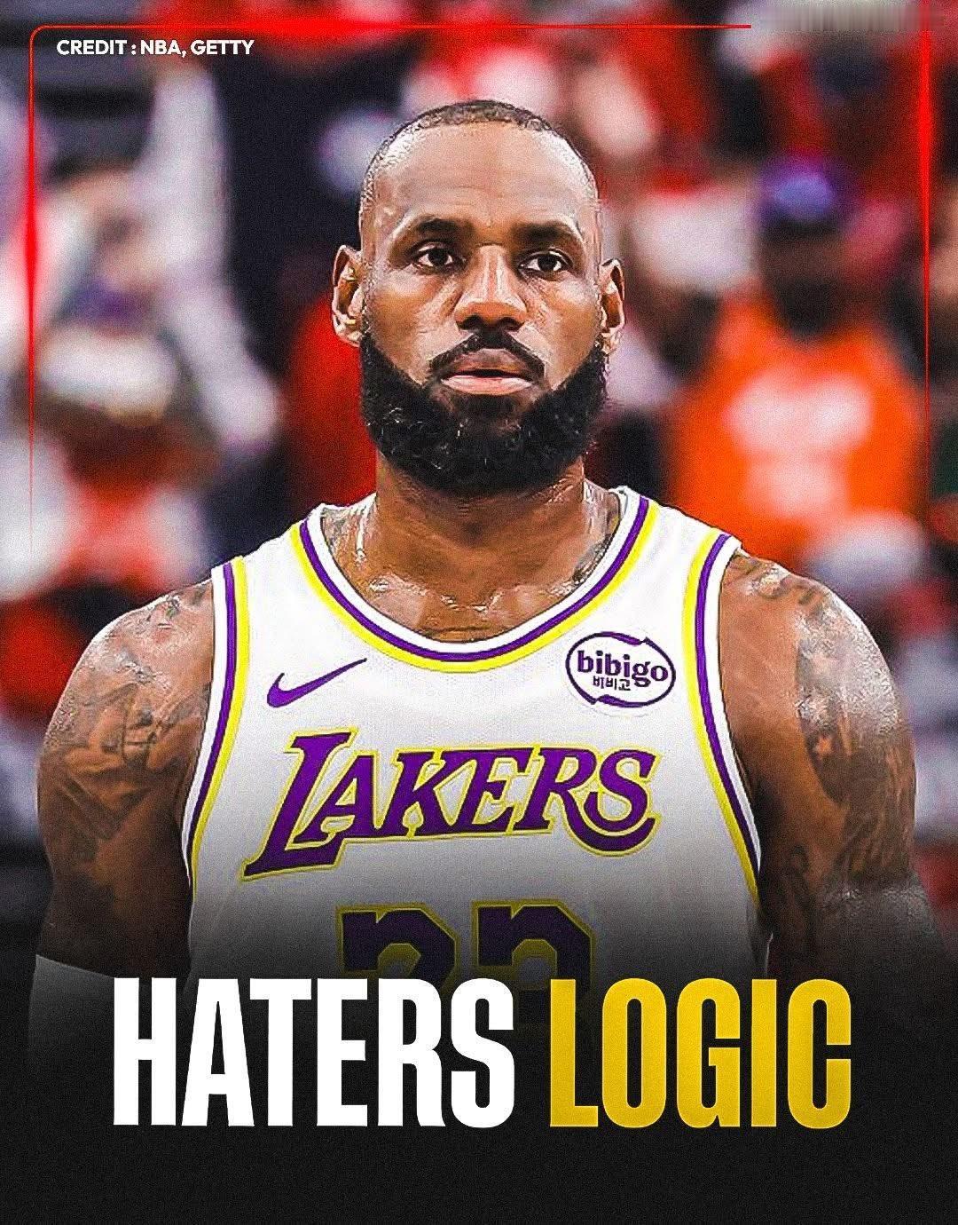 勒布朗黑粉的逻辑：如果勒布朗得分很多：“刷数据。他只在乎个人数据。”如果他