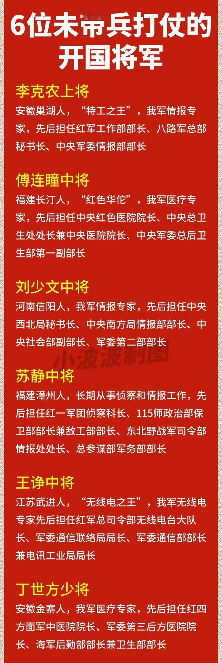 第一次授衔时期，没有带兵打过仗的开国将军都有谁？仔细想想，能成为开国将军，却