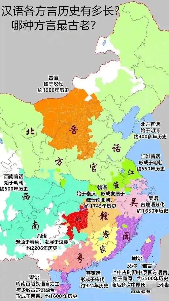 汉语各方言形成历史！如今许多古汉语发音就藏在方言中！
