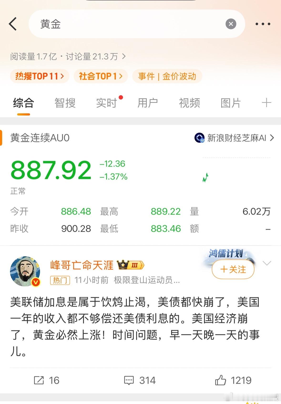 黄金黄金这次跌了不少，但有一点要搞清楚：金价下跌，不代表黄金就不值钱了。全球债务
