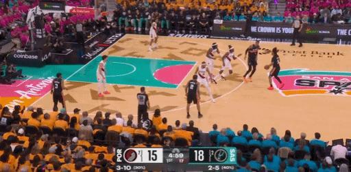 文班亚马怎么防？既不能让他待内线，也不能放他在外线投。今天外线三分球6中5，