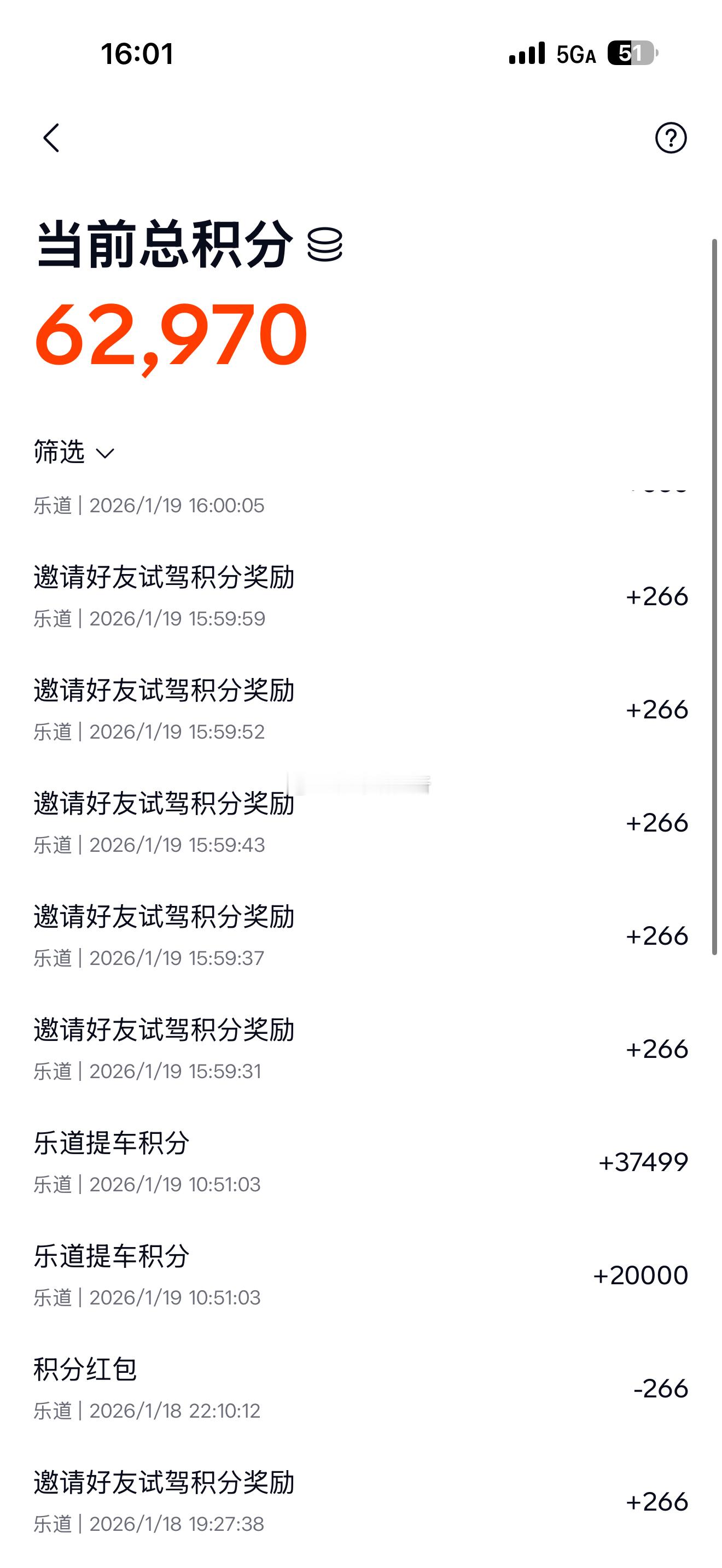 乐道l60提车积分，谁有我多的