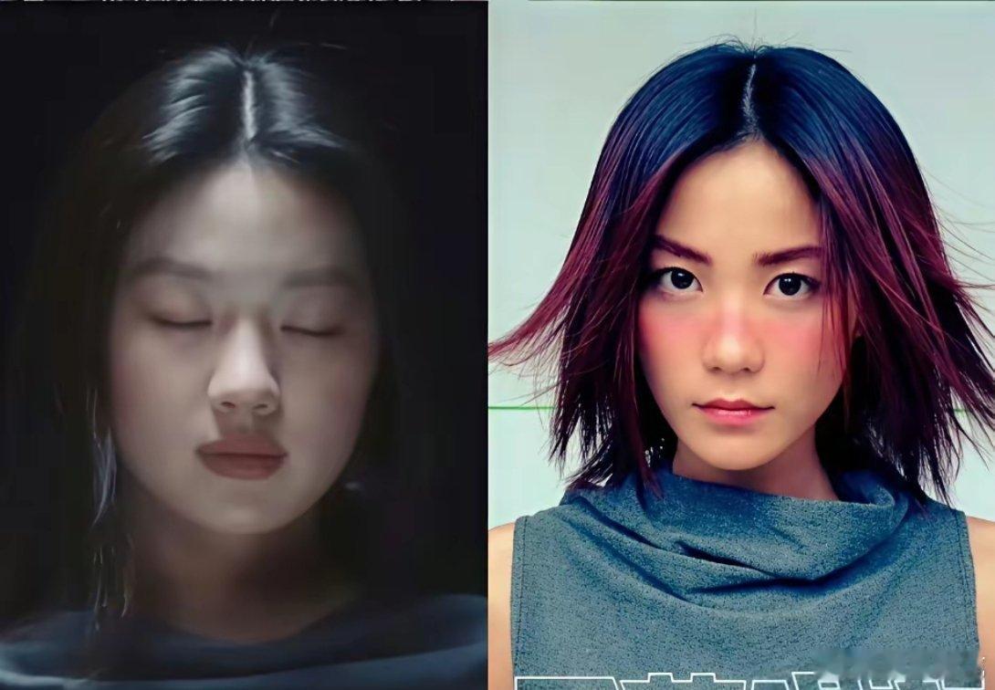 右边是王菲20年前的造型左边是单依纯昨天的造型，真是没有对比就没有失望。一样的衣