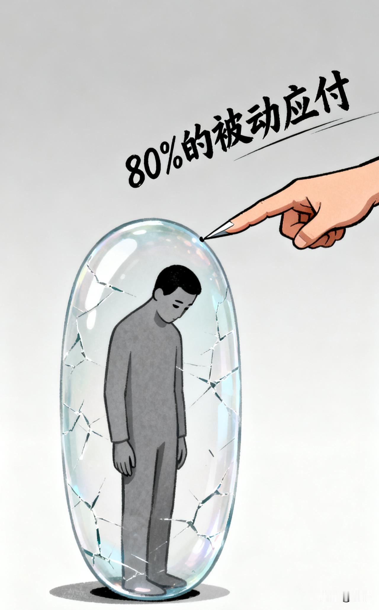 戳破一个扎心真相：社会上80%的人都在“被动应付”人生。遇到不懂的，等别人