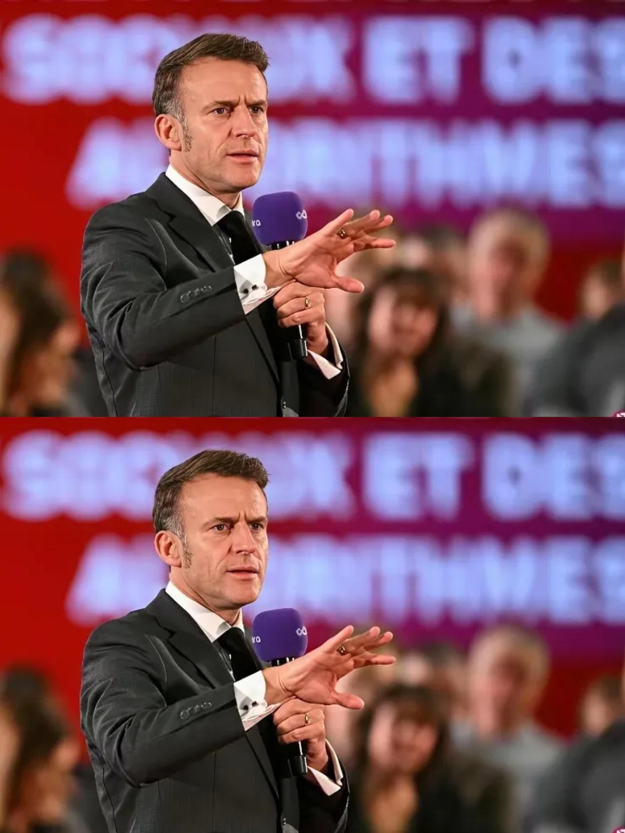 马克龙此次访华的表态，充满了令人无奈的矛盾。他声称要化解分歧，却对中国最关切的台