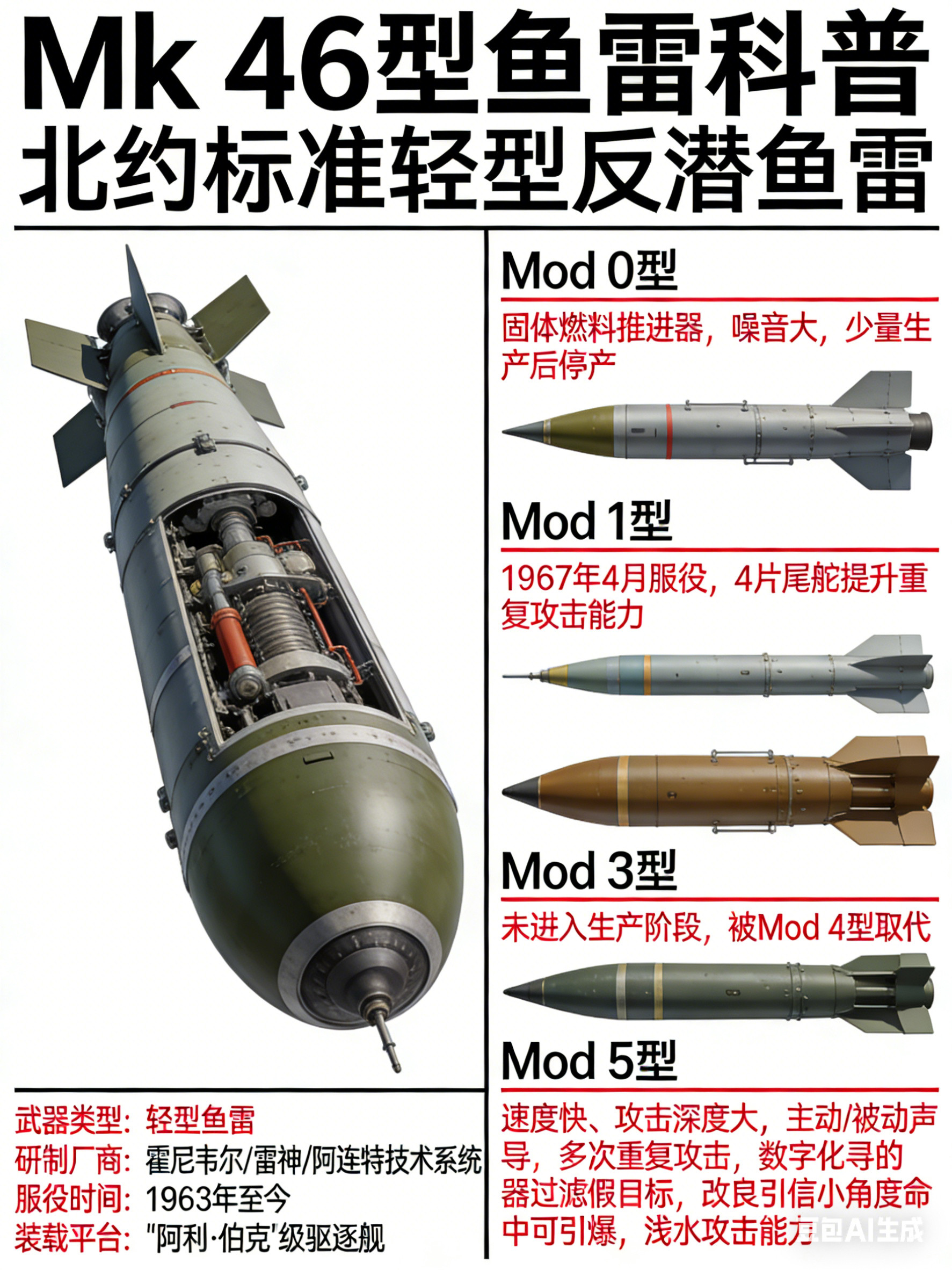军事ai新视野Mk46型鱼雷Mk46型鱼雷（Mk46torpedo）是