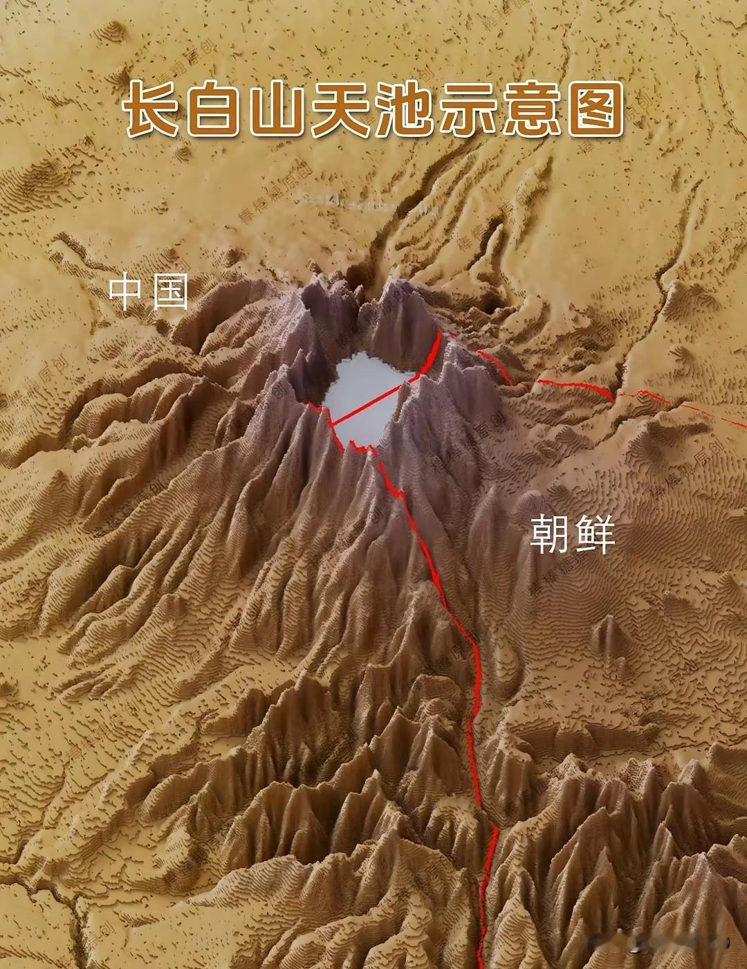 之前去长白山玩的时候特意查过相关资料，天池的划分其实是1962年中朝重新划定边界