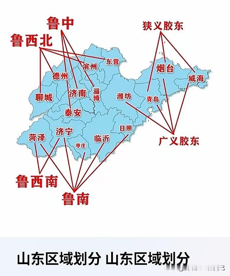 山东的老乡们，平时刷短视频，是不是经常听见胶东、鲁南、鲁西南、鲁中、鲁西北这些词