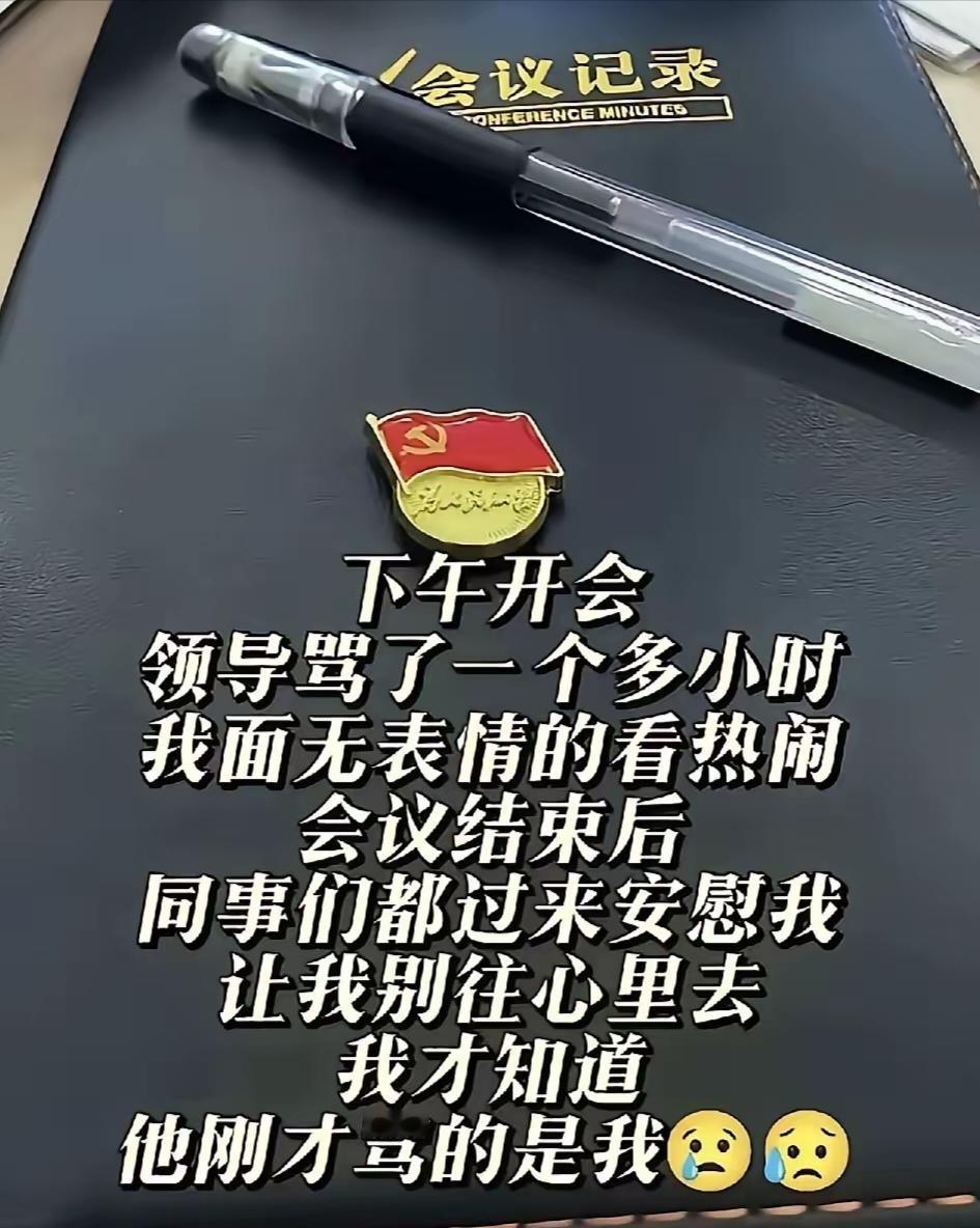 开会的时候，我从不坐领导对面，因为谁坐她对面，她就一直对着那个人骂，不管那
