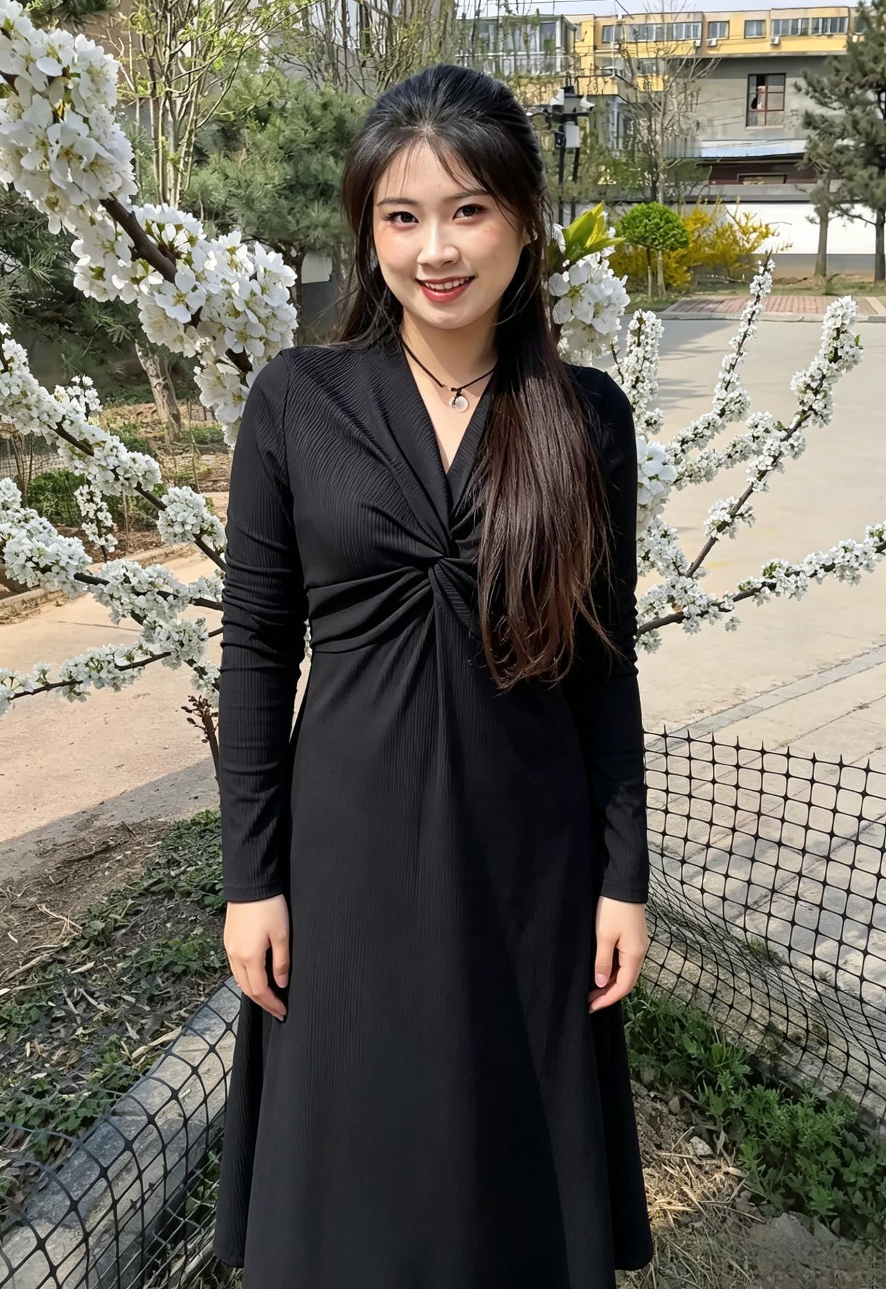 春风认识你在开满白花的枝桠下在漾着涟漪的湖水旁它见过你黑裙轻扬见过你笑眼