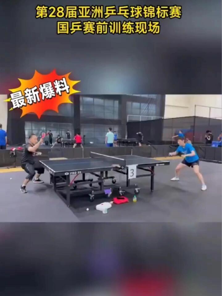 这个场面真的少见，王曼昱有这个待遇了？教练陪练，小鱼也是好起来了，等待公布王曼