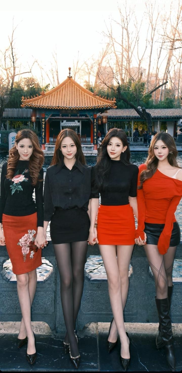 这四位美女真是国色天香级别的。