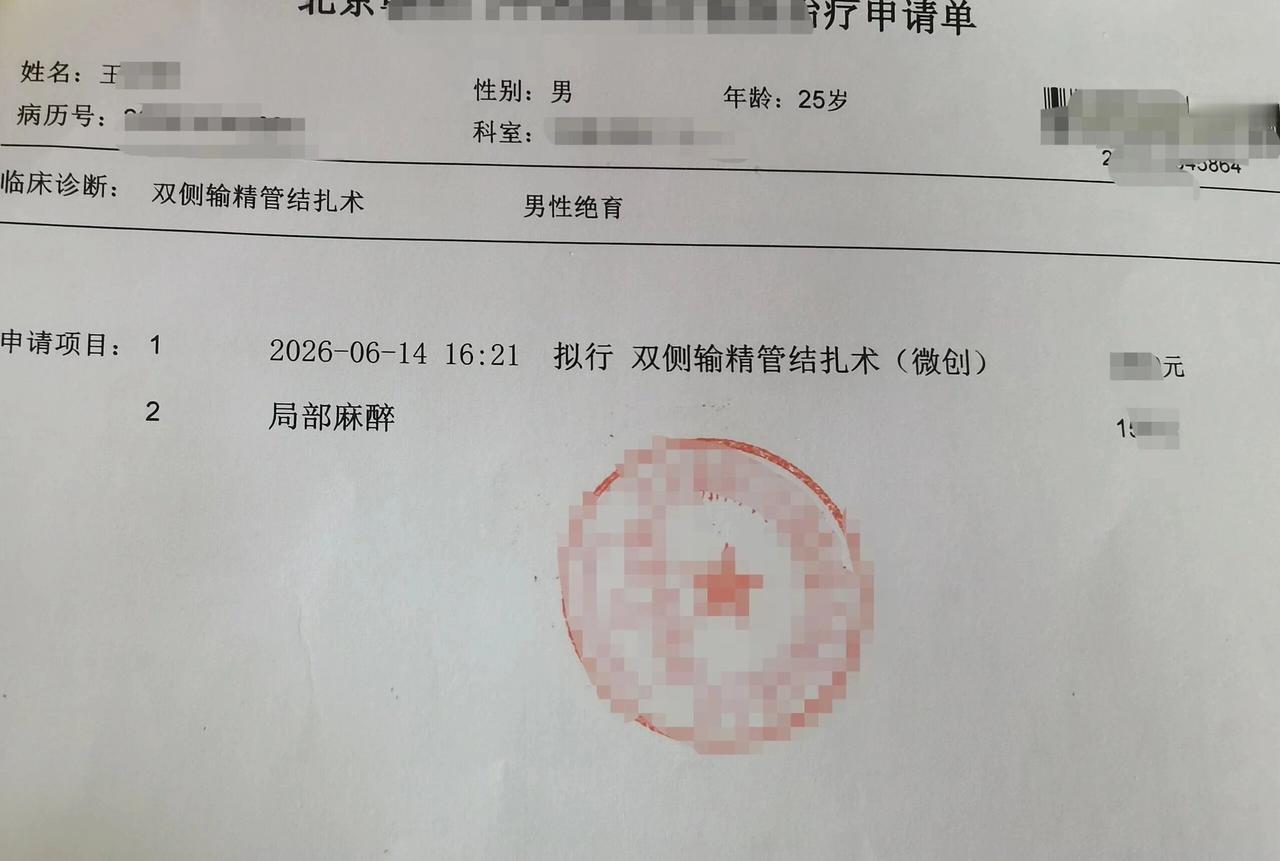 门诊碰到个才25岁的小伙子，刚谈恋爱没多久，陪着女朋友一起来做男性结扎。说是怕