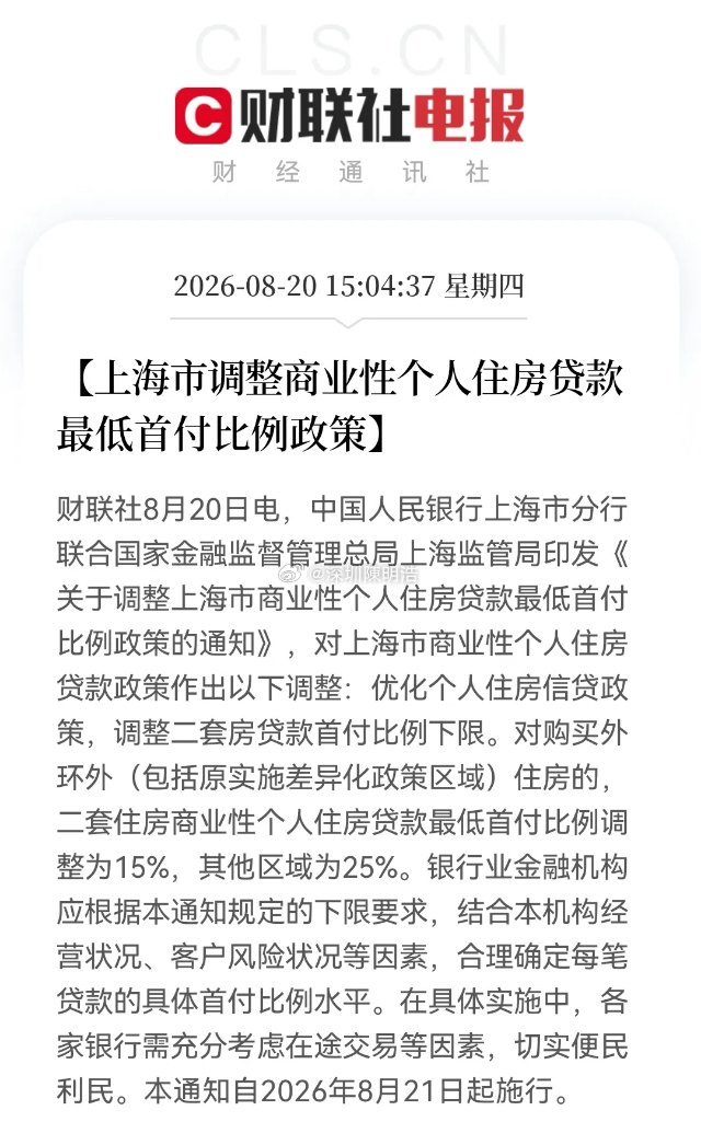 房市利好集结号！上海房贷门槛大降，二套房首付砍至15%，地产股能否绝地反击？消息