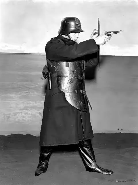 1934年身穿防弹钢甲的波兰华沙警察，光是想象那画面，就觉得很有历史感。那个年代