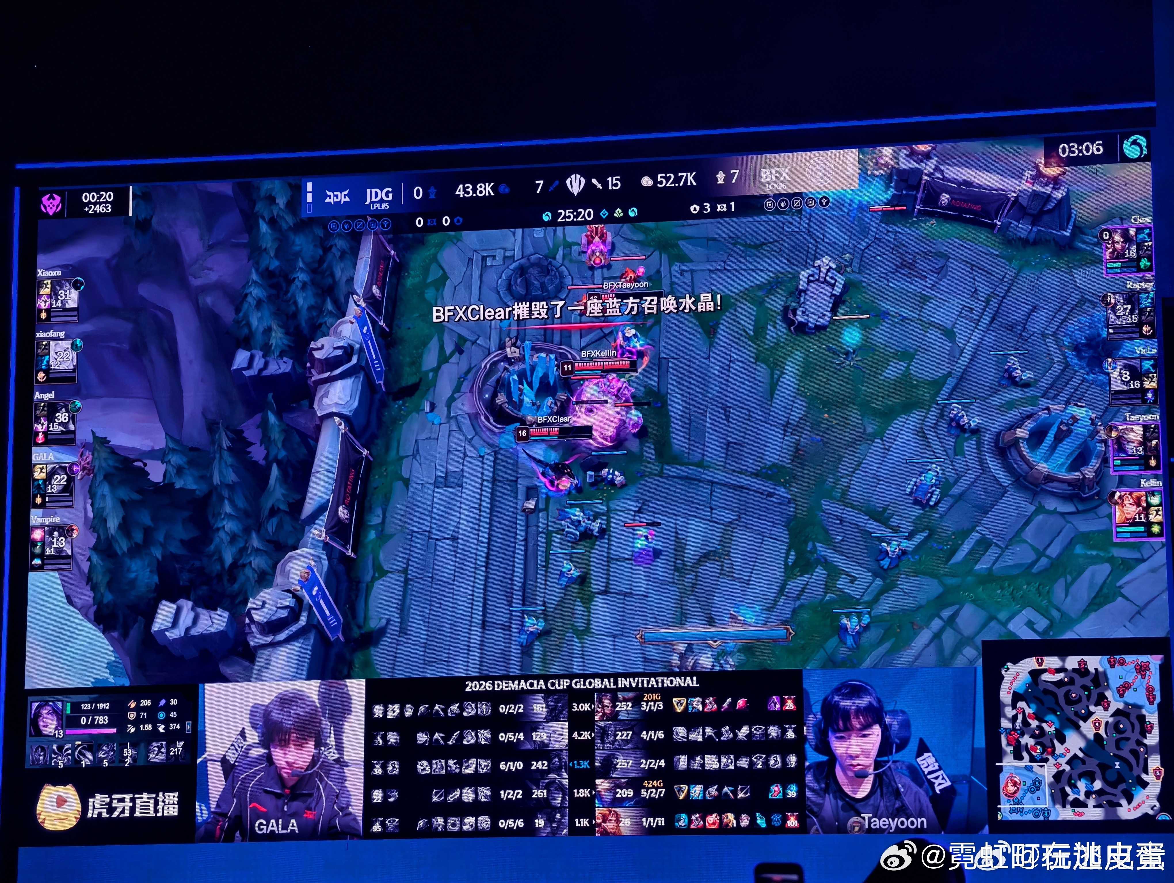 JDG2-3不敌BFX，止步2026德玛西亚杯国际邀请赛八强。KT与BFX半决