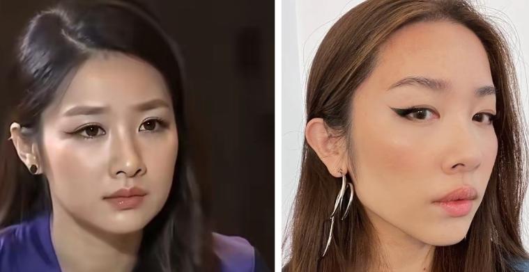 左图是央视主持人李斯璇在国内的样子右图是她到美国仅一年后的样子中美水土差异这