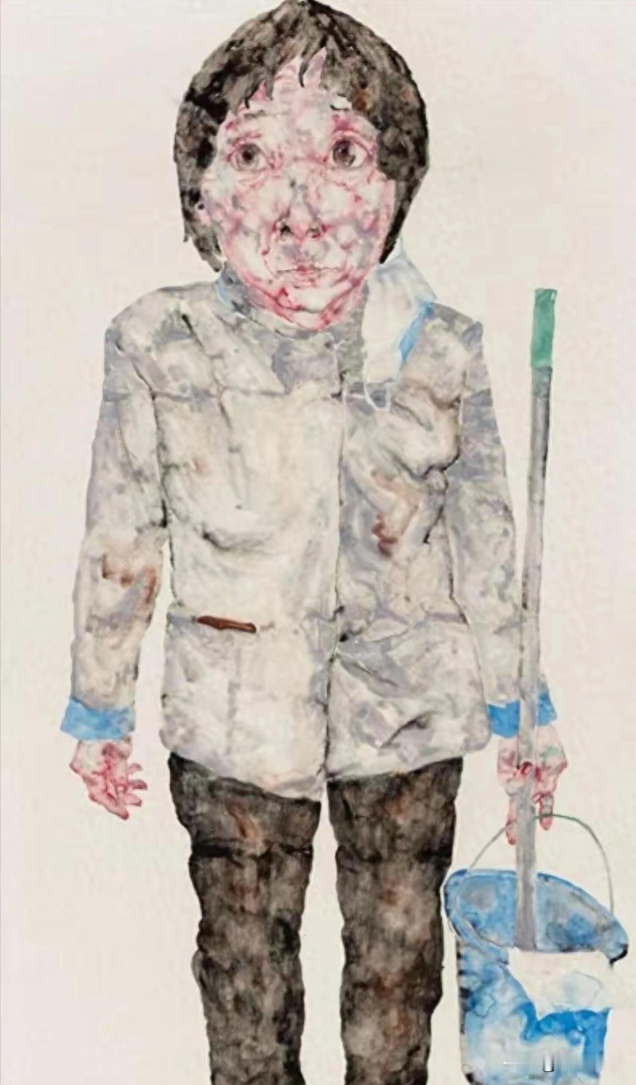 这是清华美院绘画系长聘副教授、博士生导师丁荭于2021年创作的一幅画作，名为《保