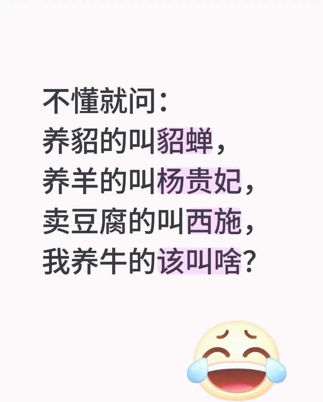 养貂是貂蝉，养羊杨贵妃，养牛的该叫啥？评论区脑洞大开搞笑问答脑筋急转弯