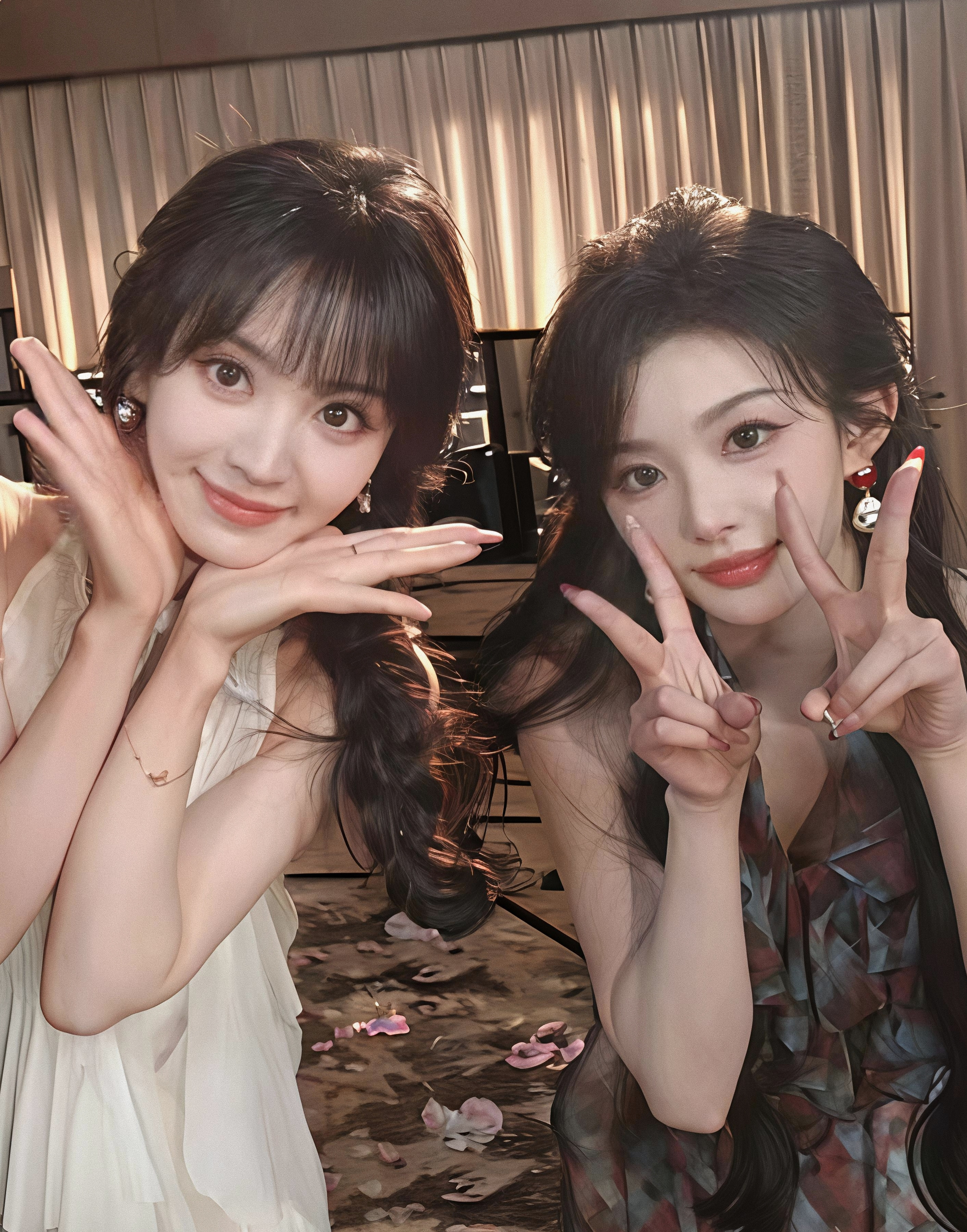 田曦薇孔雪儿好漂亮的两个女孩😘