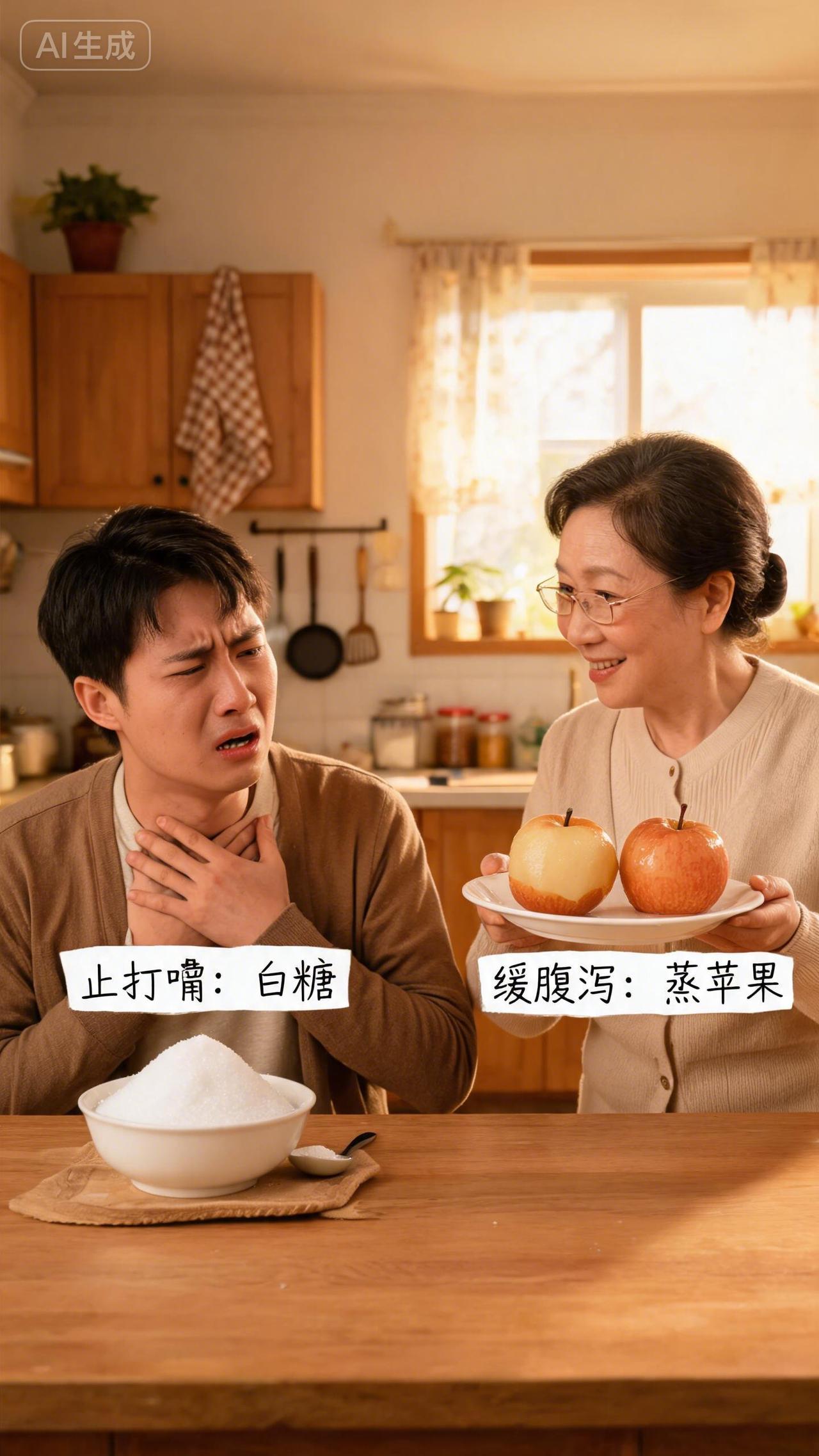 打嗝怕白糖，腹泻怕蒸苹果！老一辈传下的生活小妙招，家家都用得上。你经历过这些