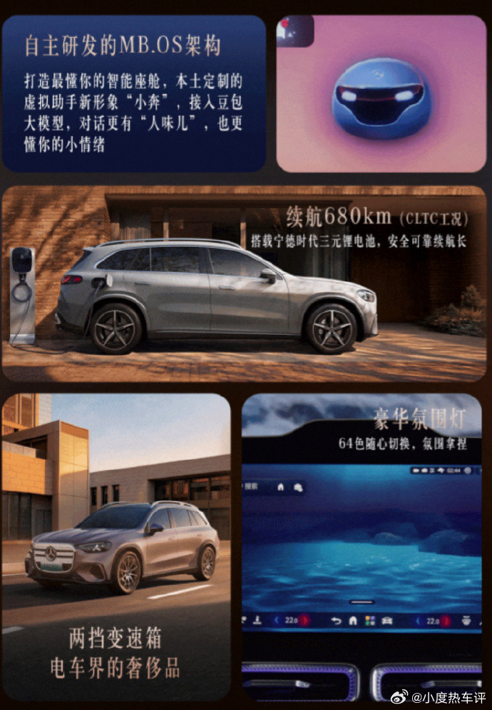 【全新奔驰纯电GLCSUV车型开启预售：复古盾格栅、680km续航，34