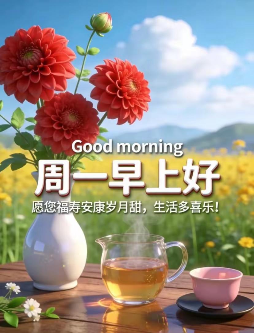 ☀️早安！新的一天，愿阳光驱散所有疲惫，微风捎来满心欢喜。不辜负每一份热爱，不