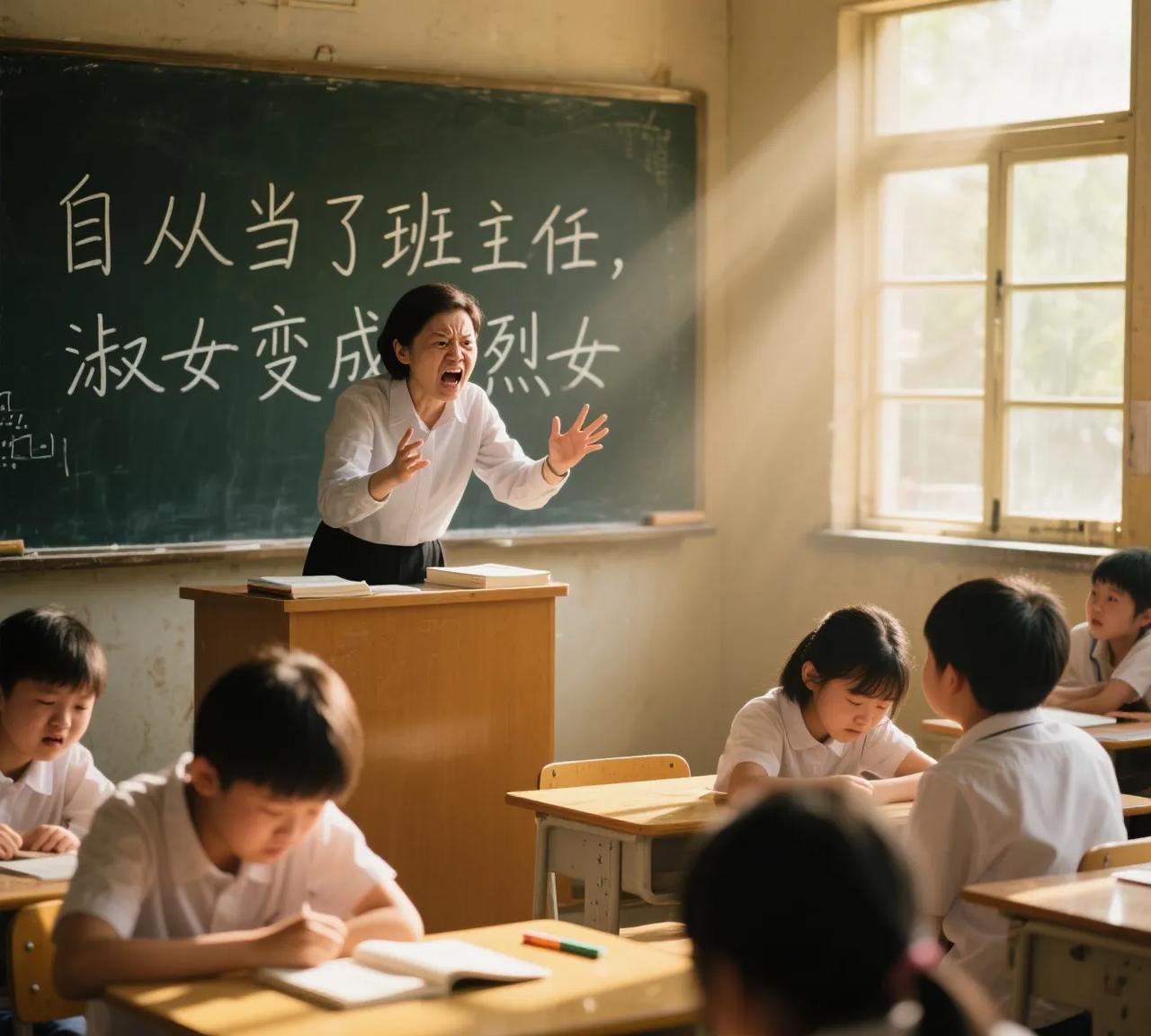 自从当了班主任，才知道自己的脾气怎样从温柔一点一点变得越来越暴躁的[捂脸哭]。现在