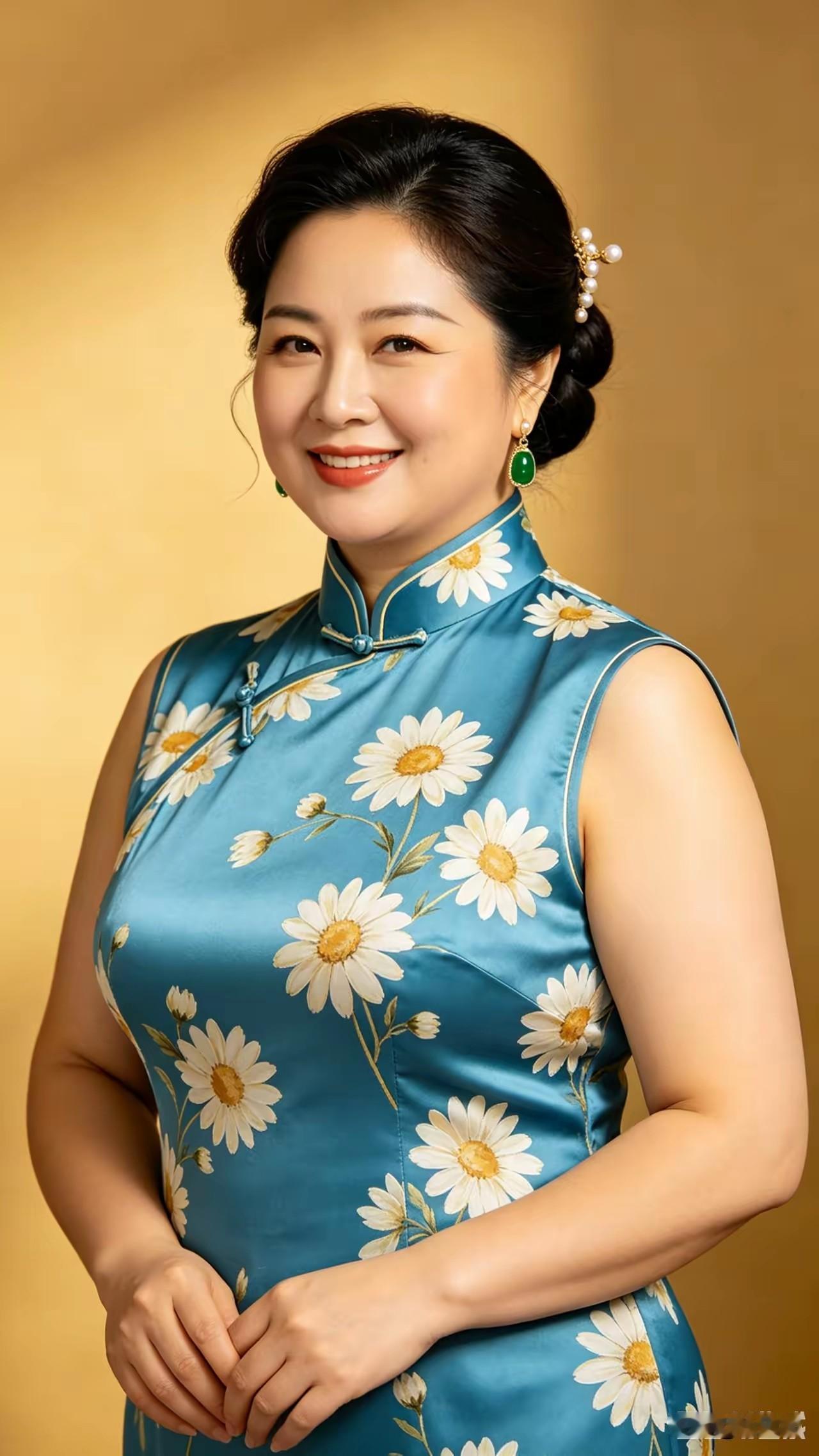 中国旗袍。国风古韵。历史悠久，文化传承。端庄典雅，雍容华贵。