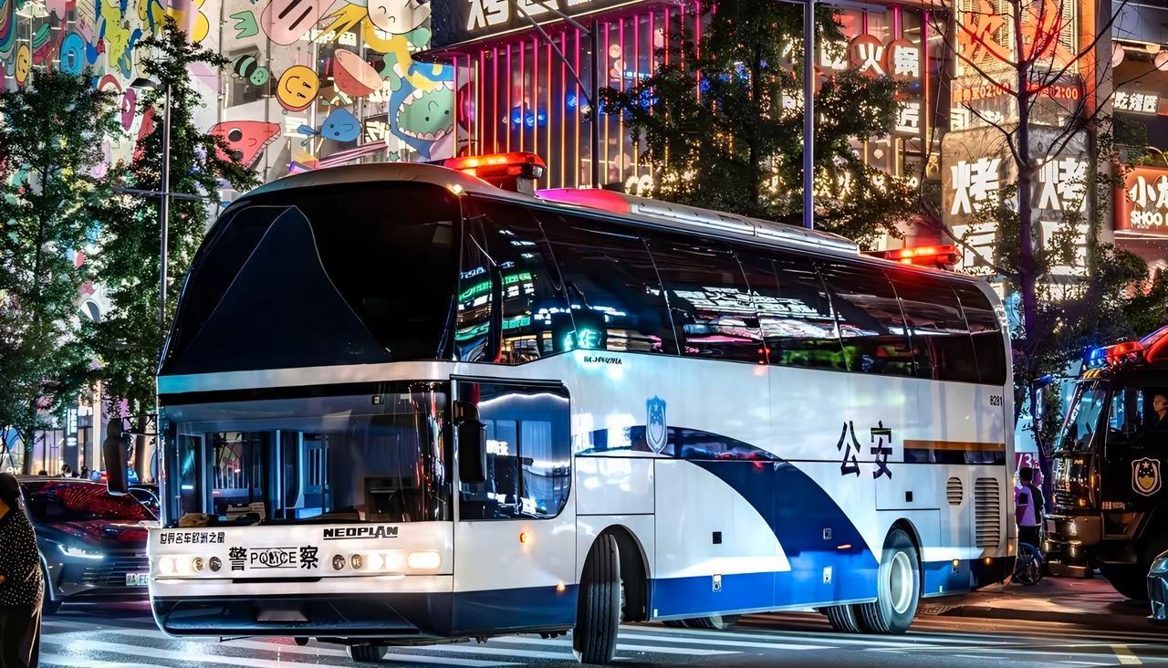 川A.6666警，怪不得这个车牌号这么特殊，你看看这个大巴车的顶上就知道了，一般