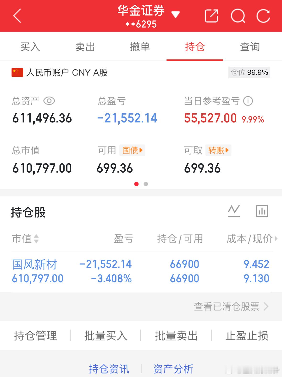 12.5记录炒股第48天（初始50万）总资产：611496当日参考盈亏：+555