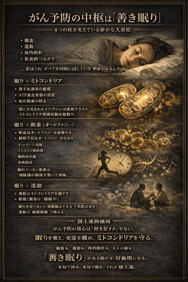 癌症预防四大支柱：禁食、运动、生物钟和社会联系……实际上，这有一个中心点使一切同