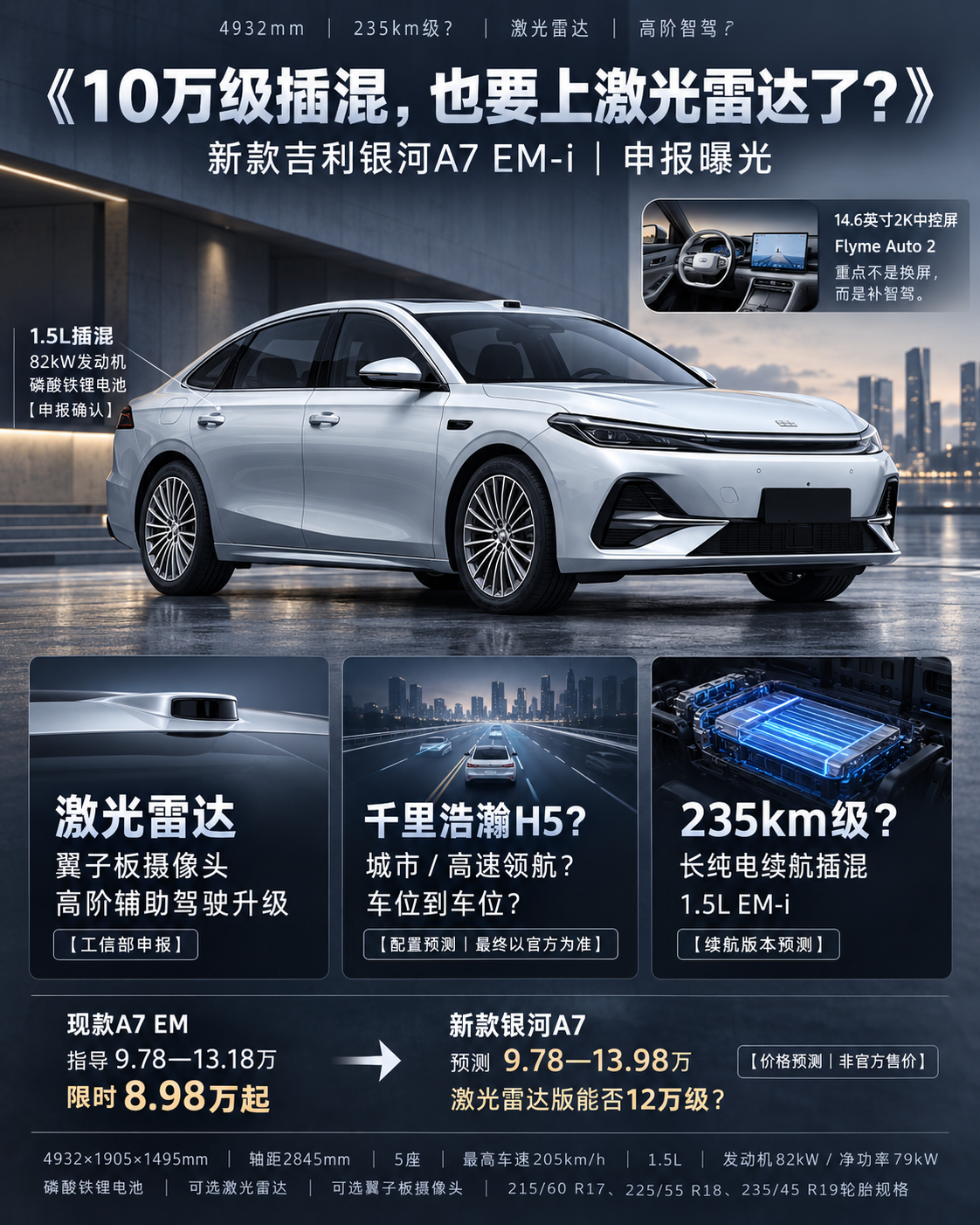 银河A7又要升级，激光雷达下放10万级？