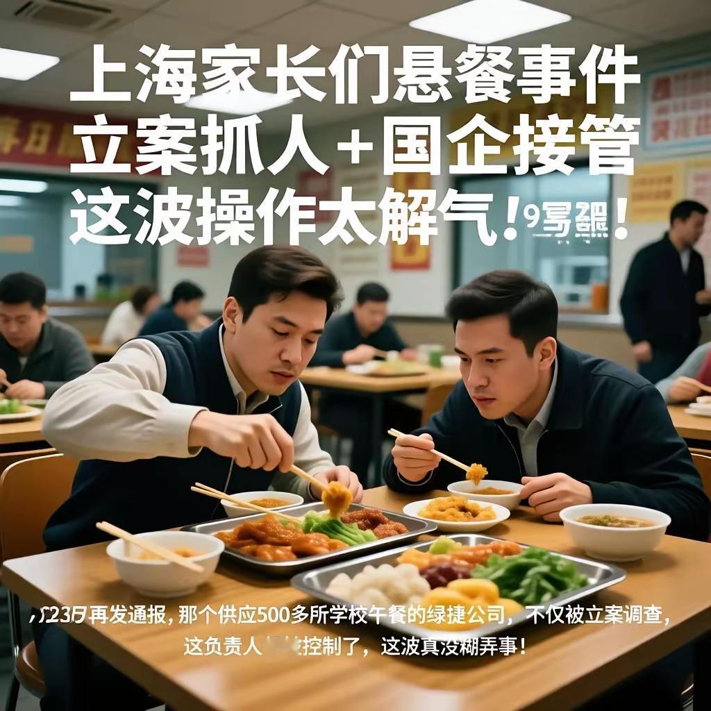 上海臭午餐事件终于动真格！立案抓人+国企接管，这波操作何止解气，简直是给全国家长