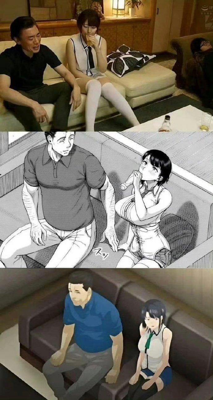 沙发上的情侣，比漫画还甜，生活就是这么简单美好。