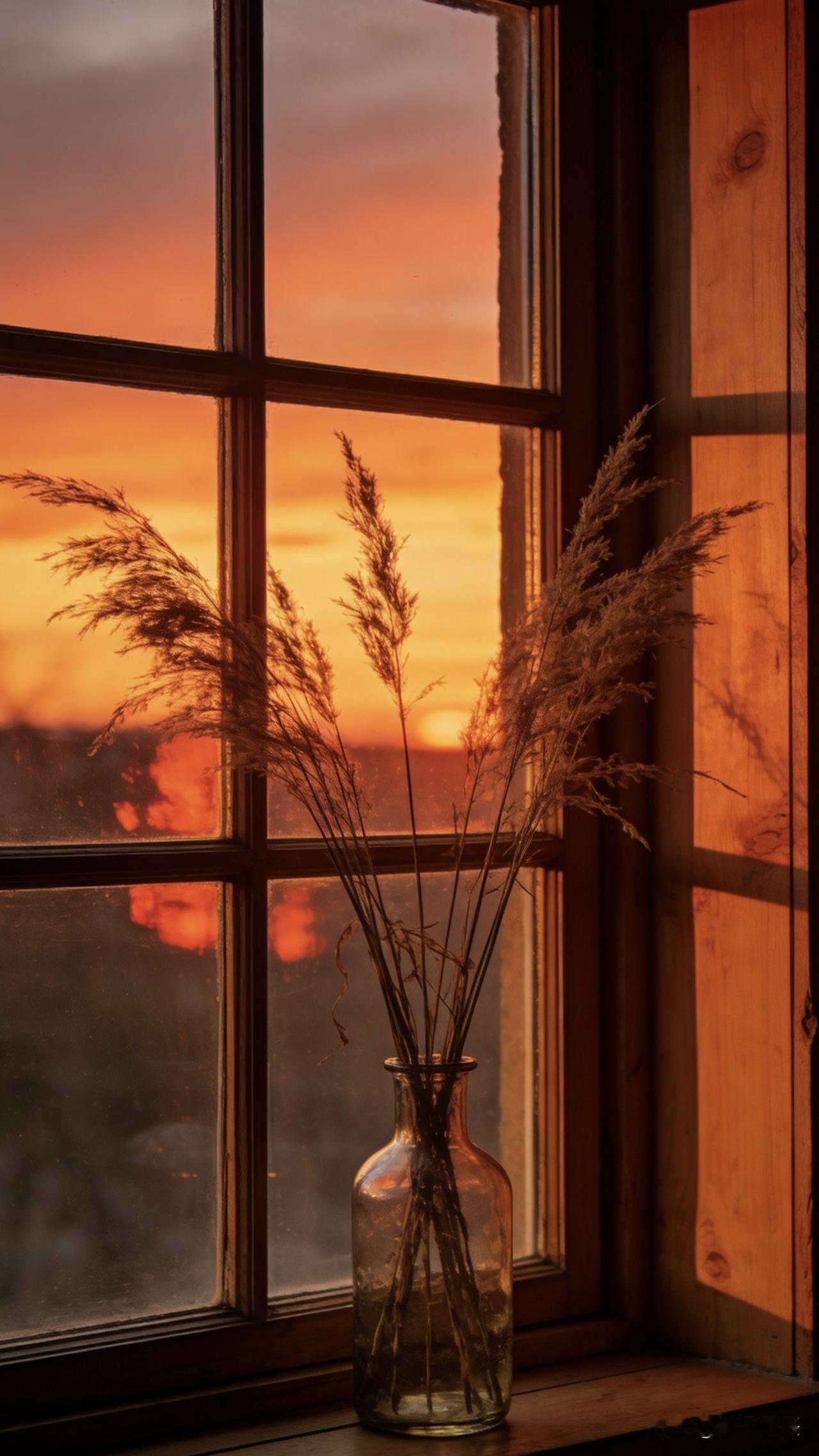 暮色染窗卸疲惫，冬夜收纳未言遗憾暮色染窗，橘红的余晖漫过窗棂。卸下一日的