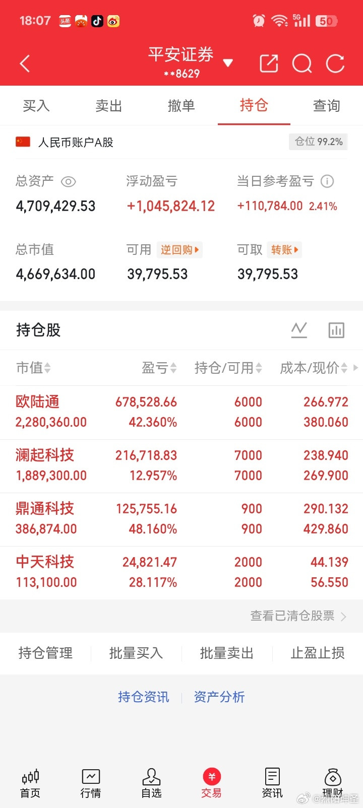 3900多支个人股跌，而我四支票都涨。关注我，加铁粉群每天分享不同涨股。