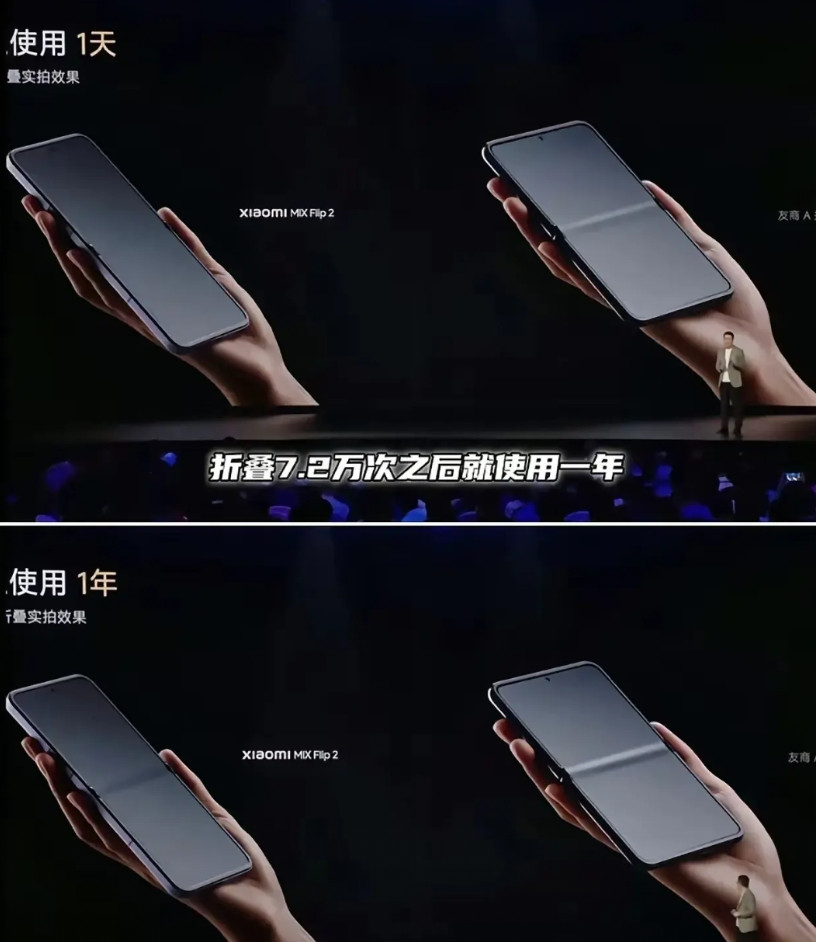小米卢总啊，两个手机对比折痕，你这个对比的角度至少差1度，应该同一个角度对比才正