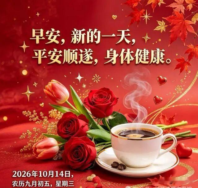 🍂²⁰²⁶/₁₀.₁₄ᵕ̈🌞早安｜岁岁平安🍒🍑🐎☕️🍃𝐆𝐨