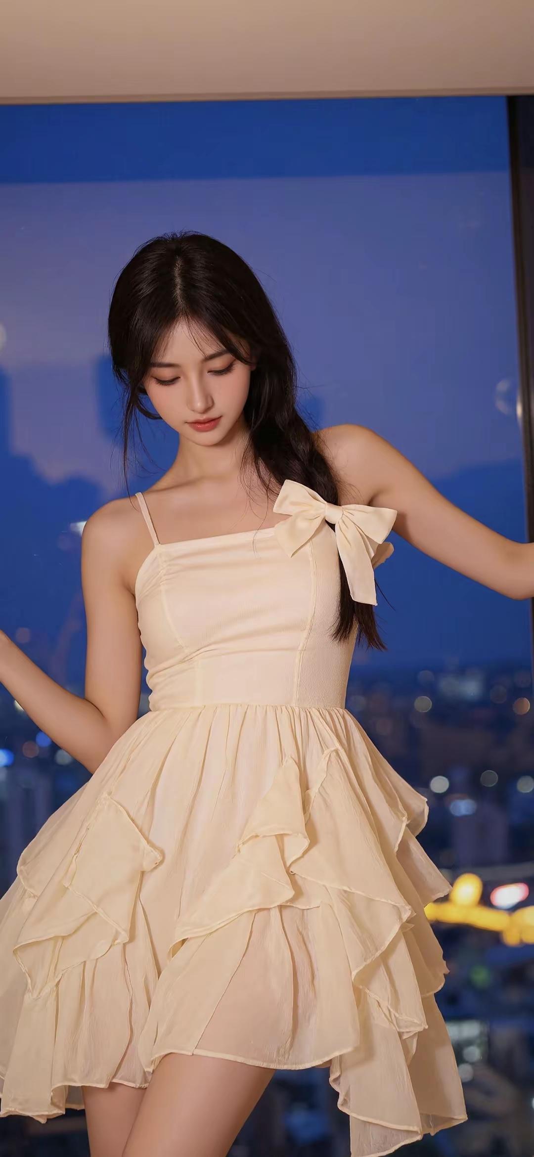 轻纱拂面，夜色如梦。