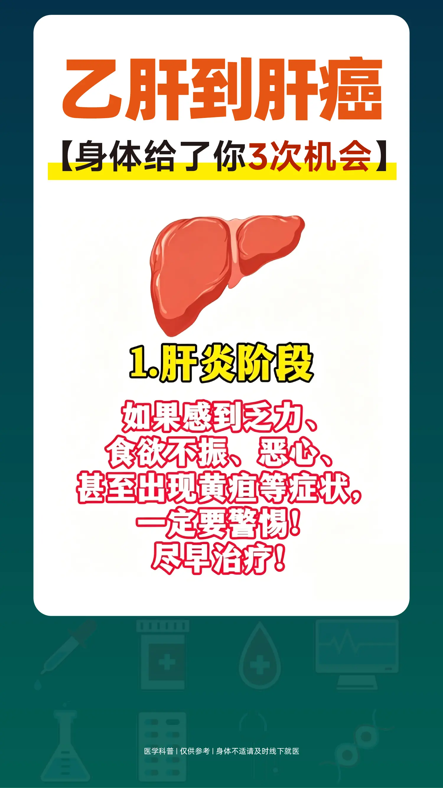 乙肝到肝癌，身体给了你3次机会。
