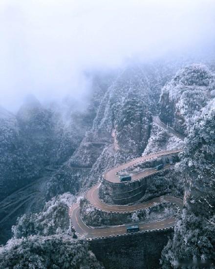 张家界天门山冬雪美景美景​​​