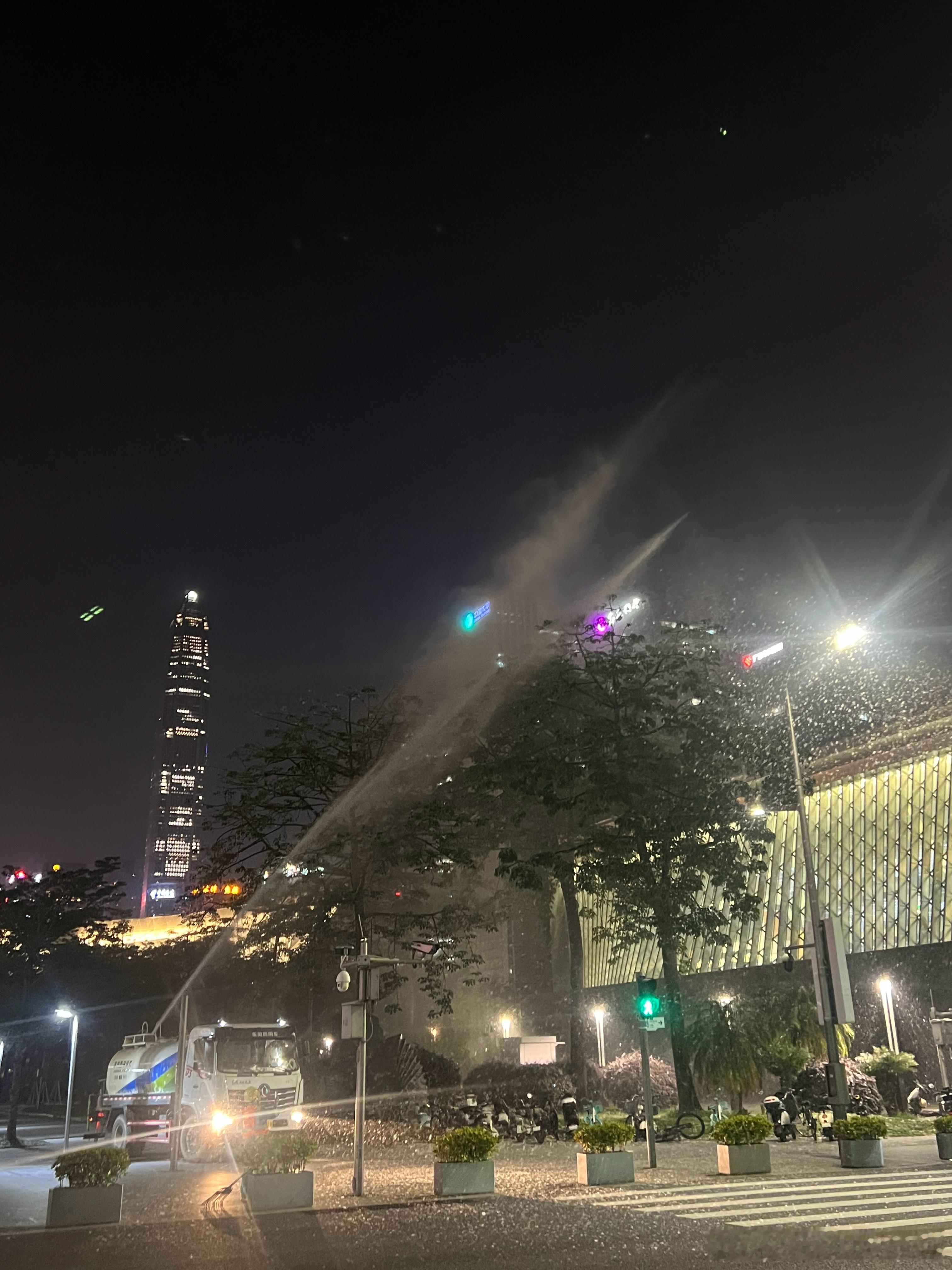 深圳城管：既然你们嫌弃木棉花絮满天飞，那我就给你们来个“斩草除根”！晚上从出来，