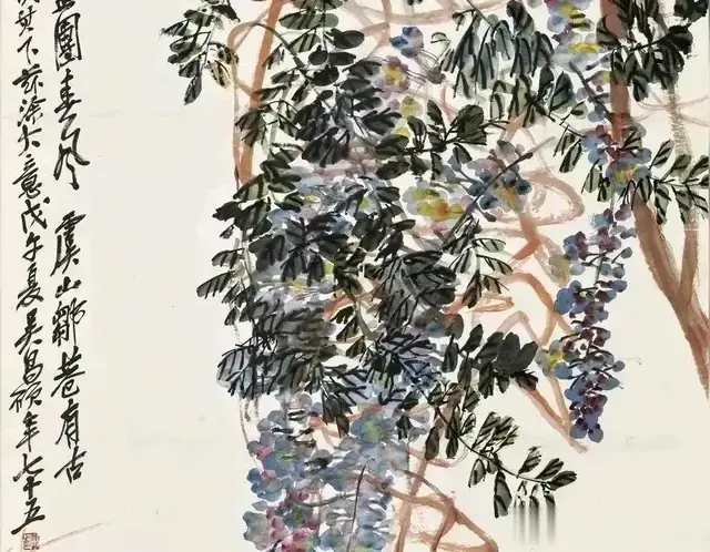 赏吴昌硕花鸟画, 怀宗师文人画魂。