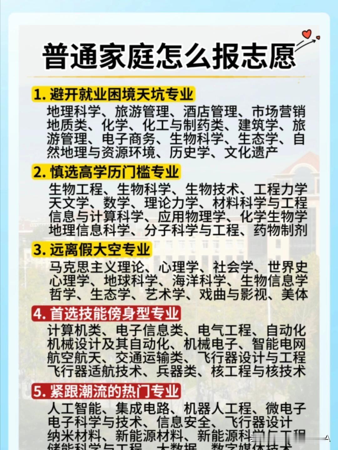 普通家庭报志愿，这5条避坑指南太实用了☞☞☞家人们，普通家庭报志愿，选对专