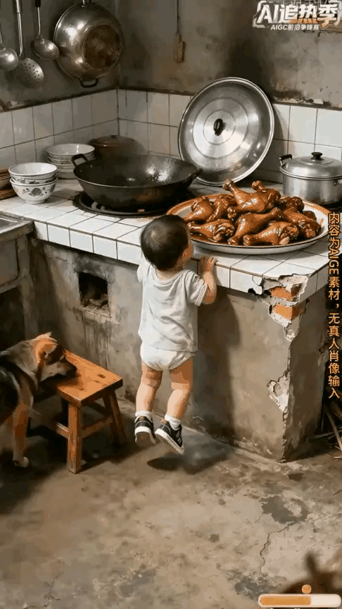 具有灵性的狗狗帮助小主人，小主人也懂得感恩，给与回馈，动物和人和谐共生的画面真好