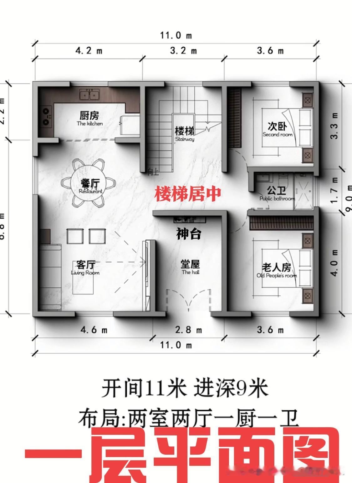 这套自建房图纸“挑不出毛病”😡😡入户专门设置堂屋，契合农村传统居